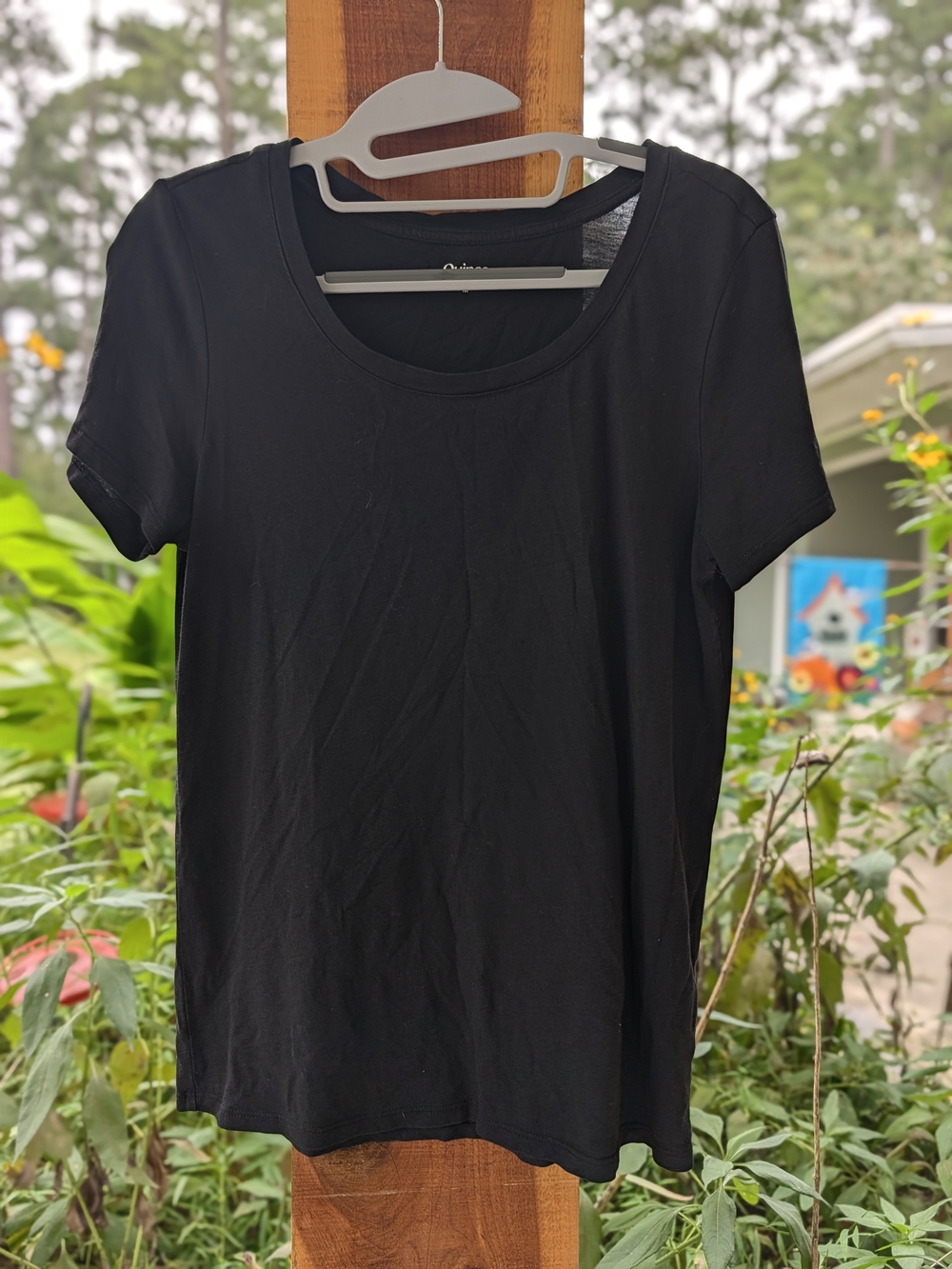 Quince Black Scoop Neck Short Sleeve Tee